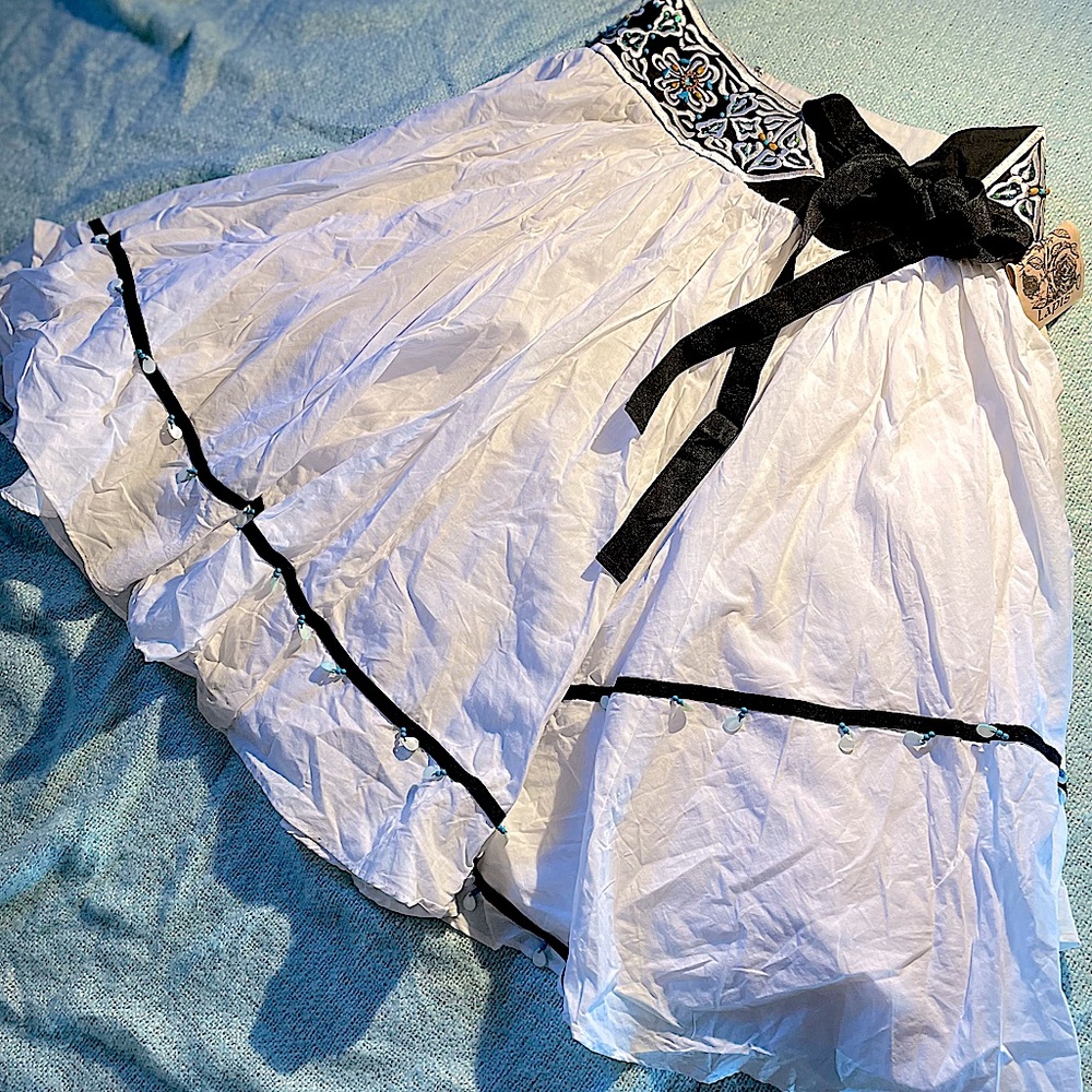 Lapis White Peasant Skirt